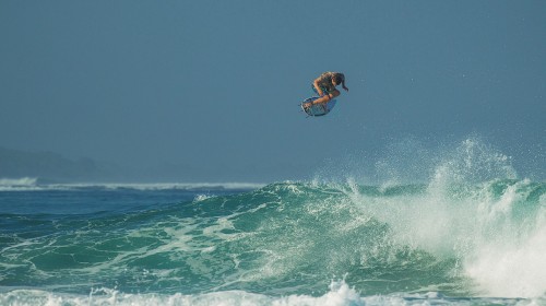 Dane Reynolds surfing in indonesia on the set of cluster